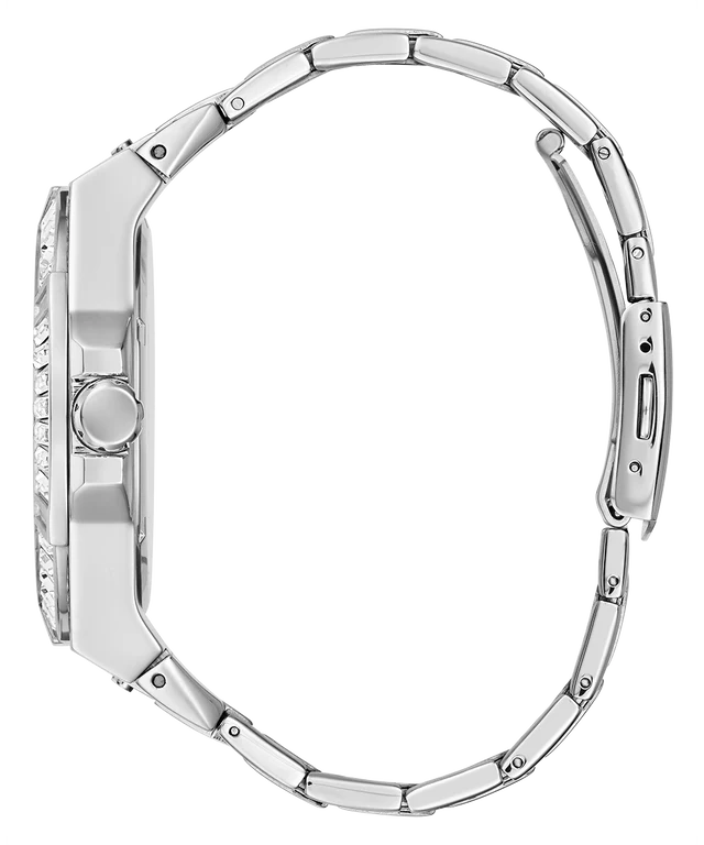 GUESS Mens Silver Tone Multi-function Watch