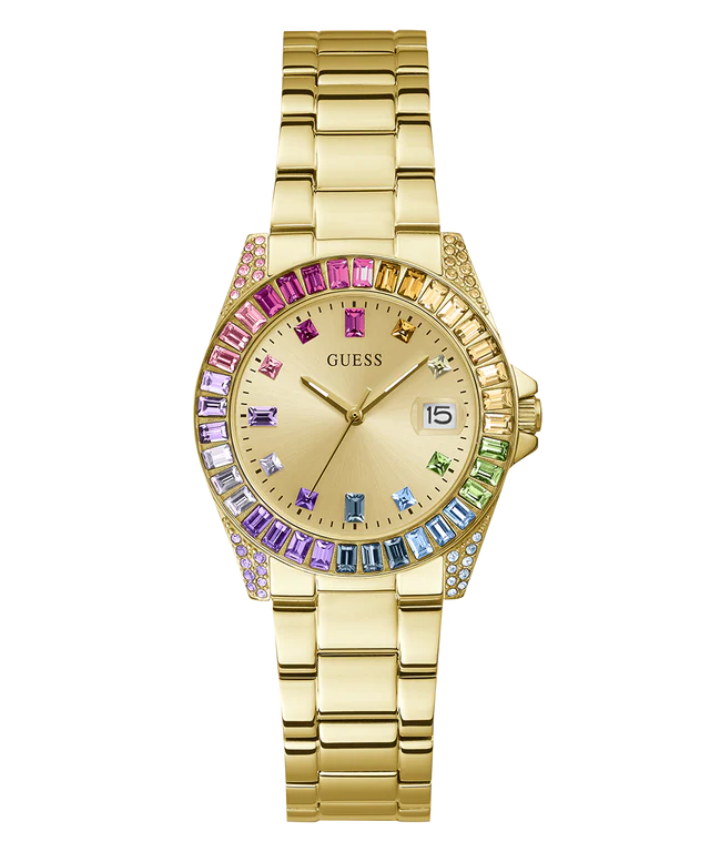 GUESS Ladies Gold Tone Date Watch