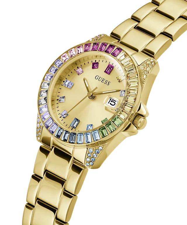 GUESS Ladies Gold Tone Date Watch