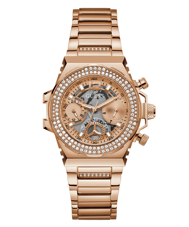 GUESS Ladies Rose Gold Tone Multi-function Watch