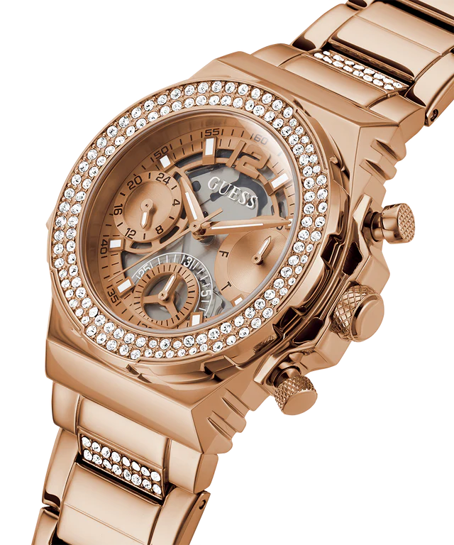 GUESS Ladies Rose Gold Tone Multi-function Watch