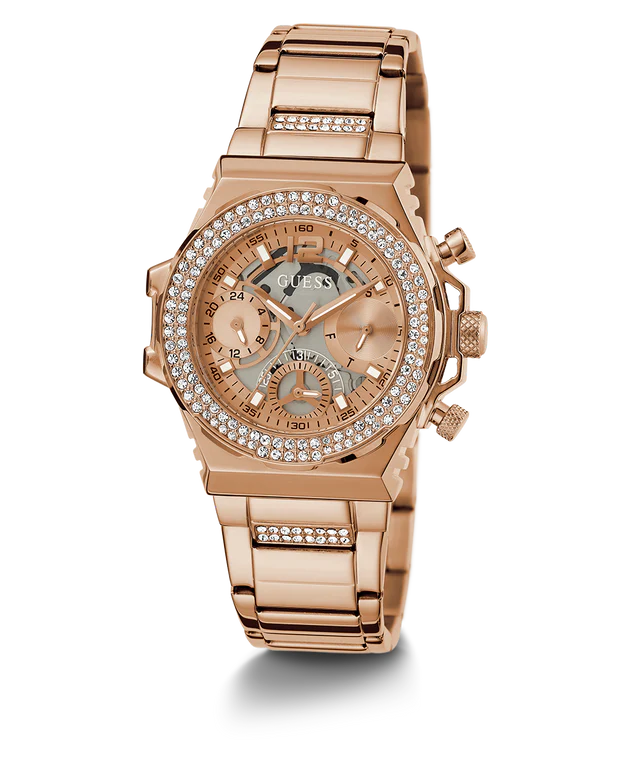 GUESS Ladies Rose Gold Tone Multi-function Watch