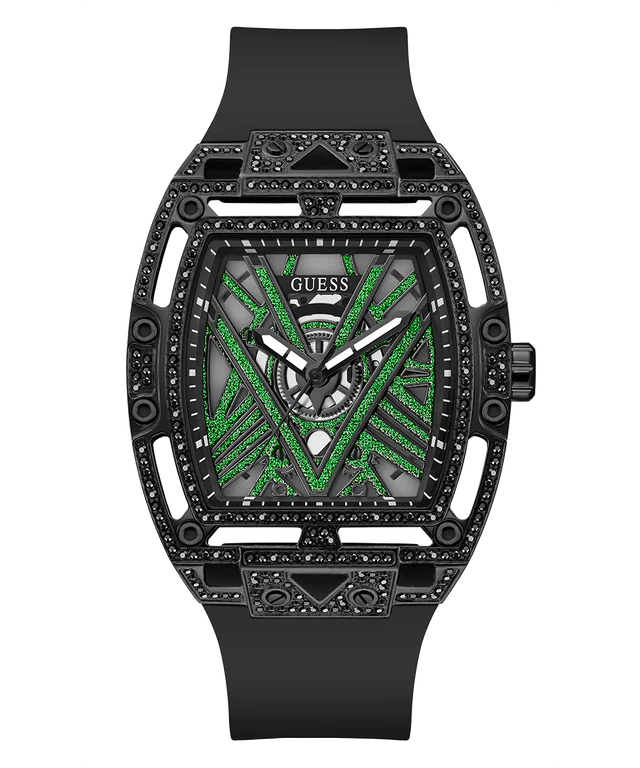 Guess Mens Black Analog Watch 44 mm