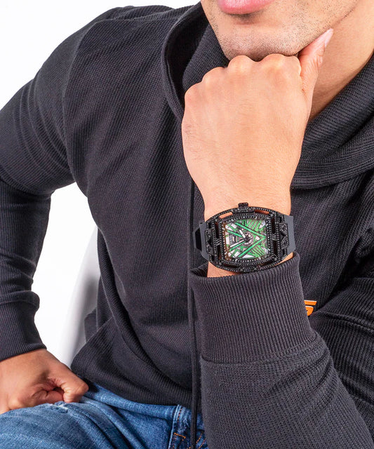 Guess Mens Black Analog Watch 44 mm