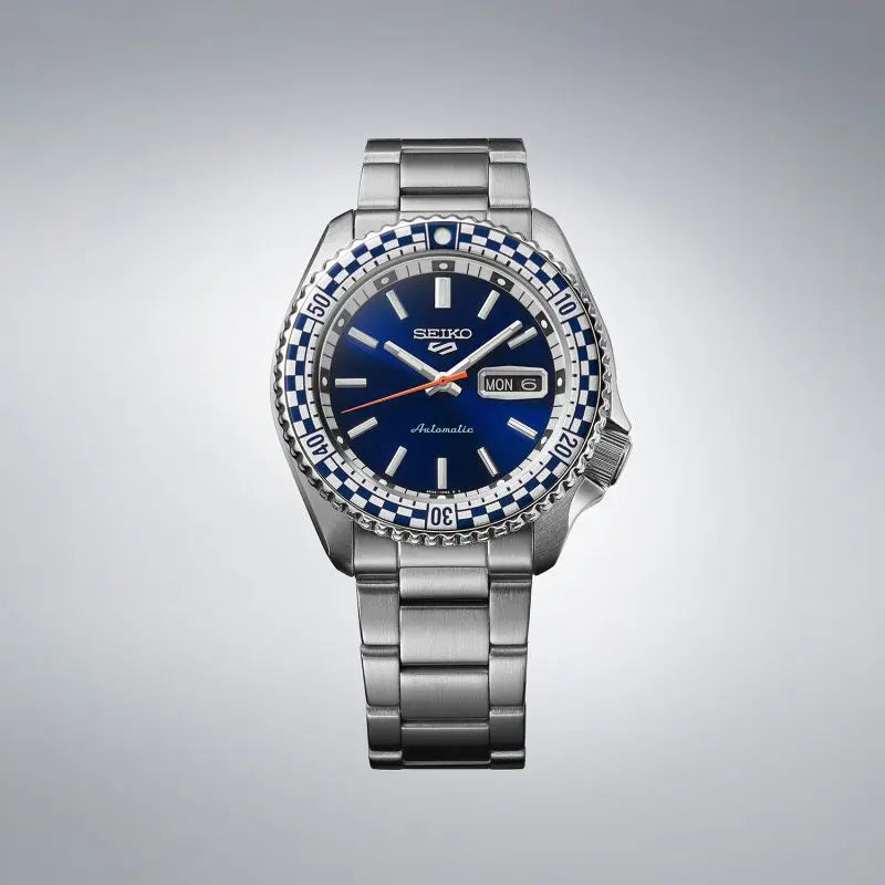 Seiko 5 Sports Petrolblau „Checker Flag“ Sonderedition