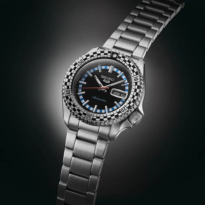 Seiko 5 Sports Schwarz-Weiß „Checker Flag“ Sonderedition