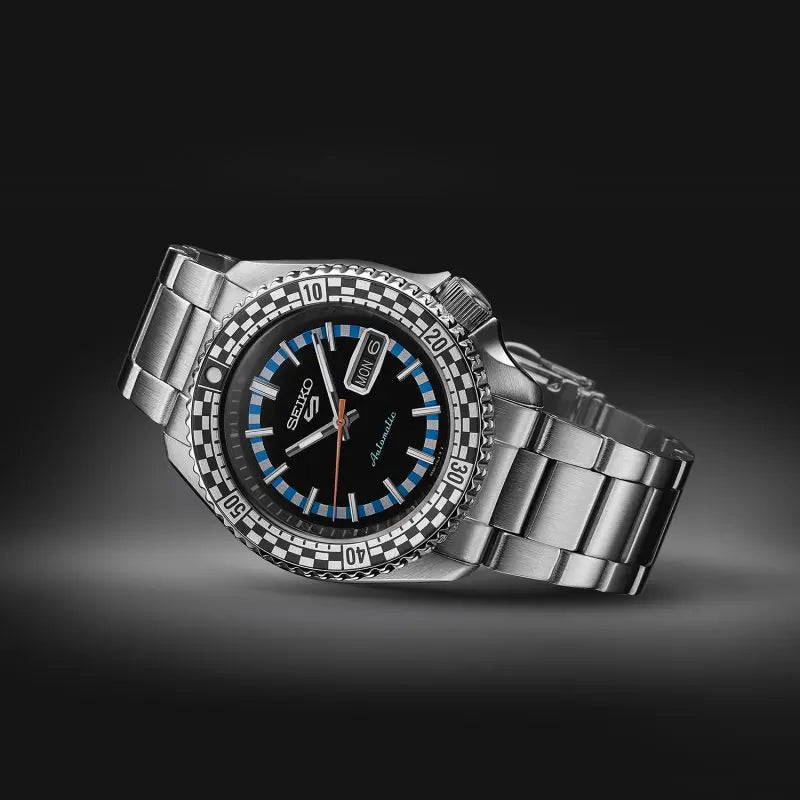 Seiko 5 Sports Schwarz-Weiß „Checker Flag“ Sonderedition
