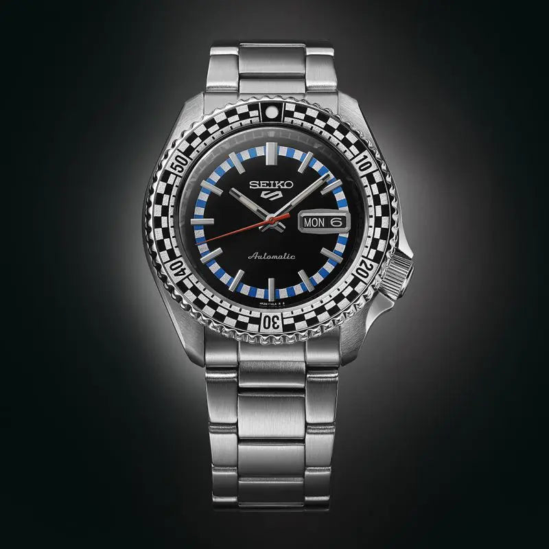 Seiko 5 Sports Schwarz-Weiß „Checker Flag“ Sonderedition