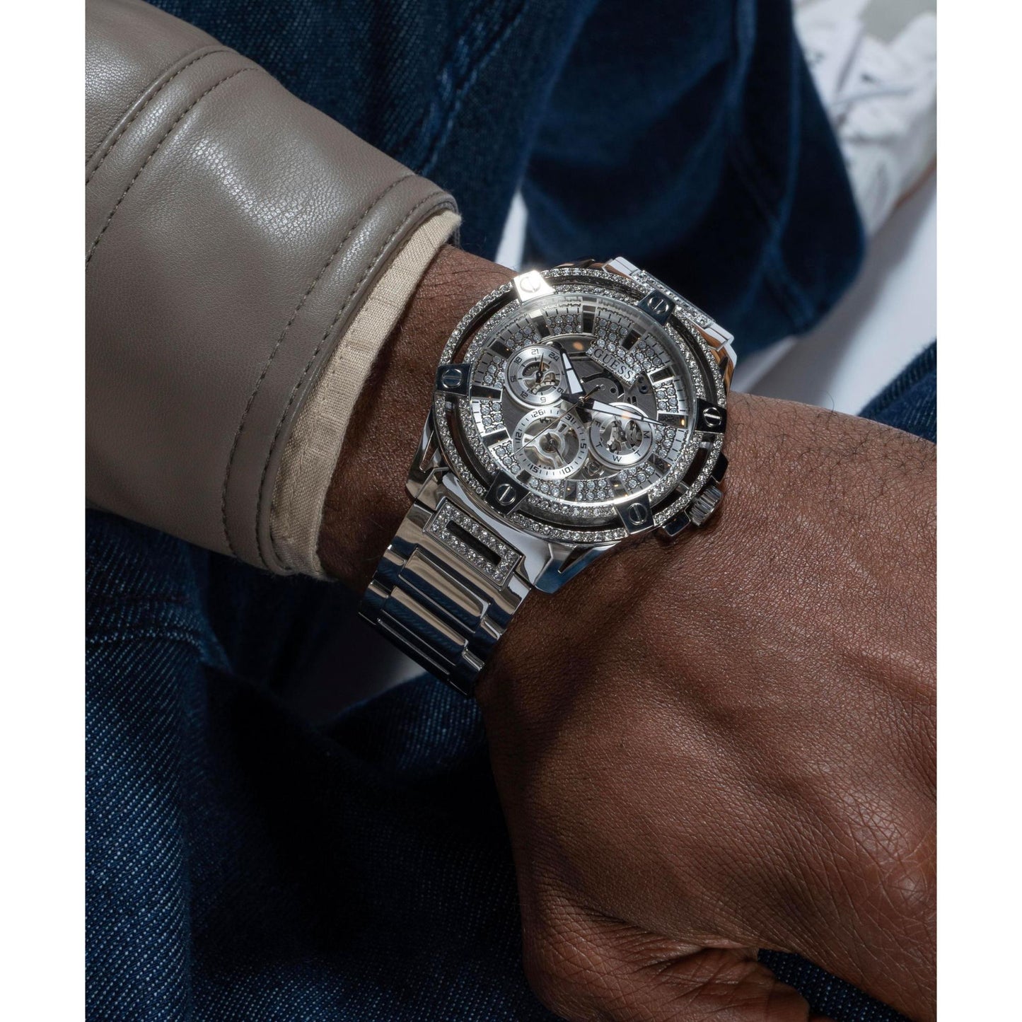 Guess Steel Multifunktions-Herrenuhr