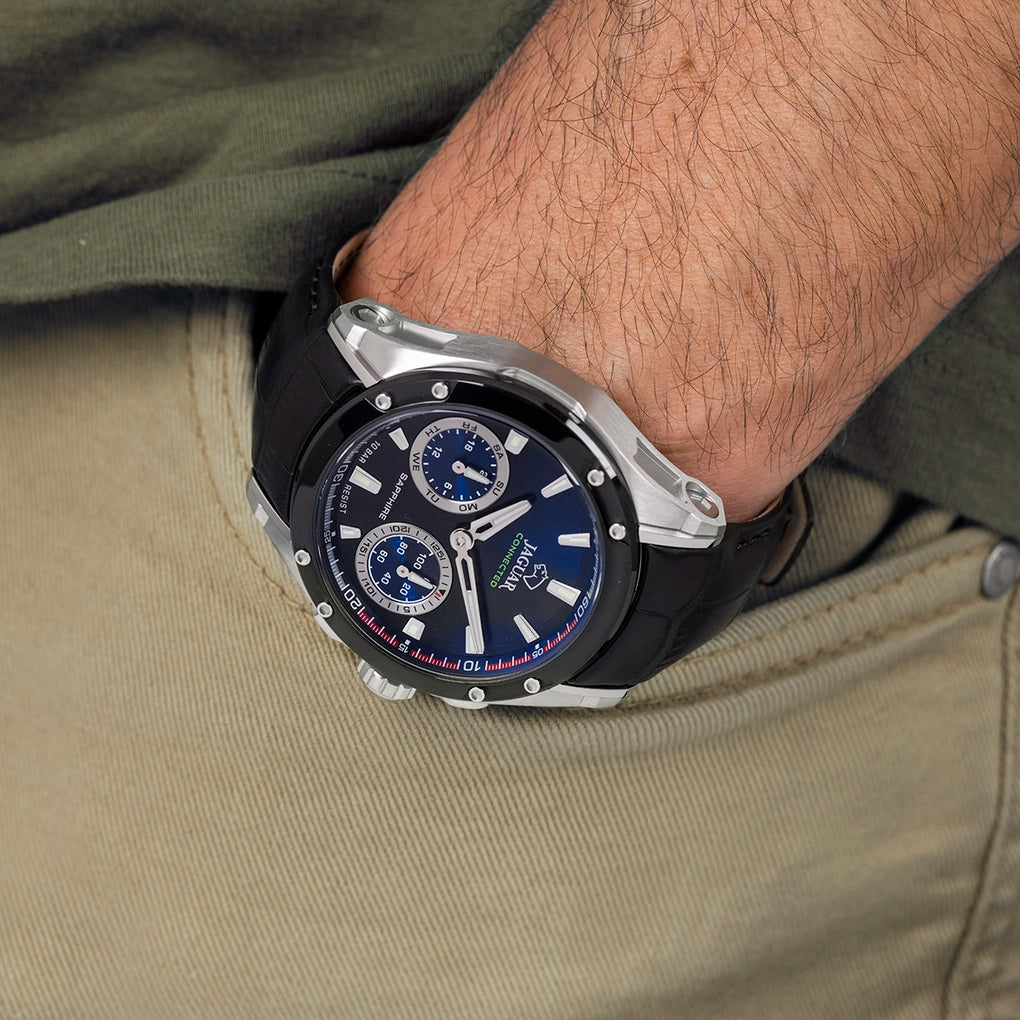 JAGUAR CONNECTED MEN IN Blau Leder