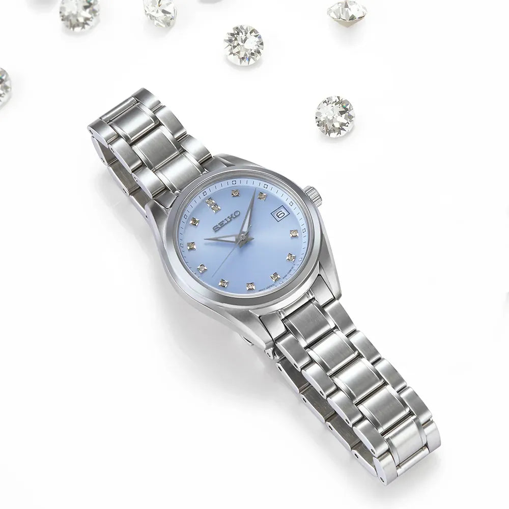 Seiko Conceptual Series Damenuhr Klassik Hellblau