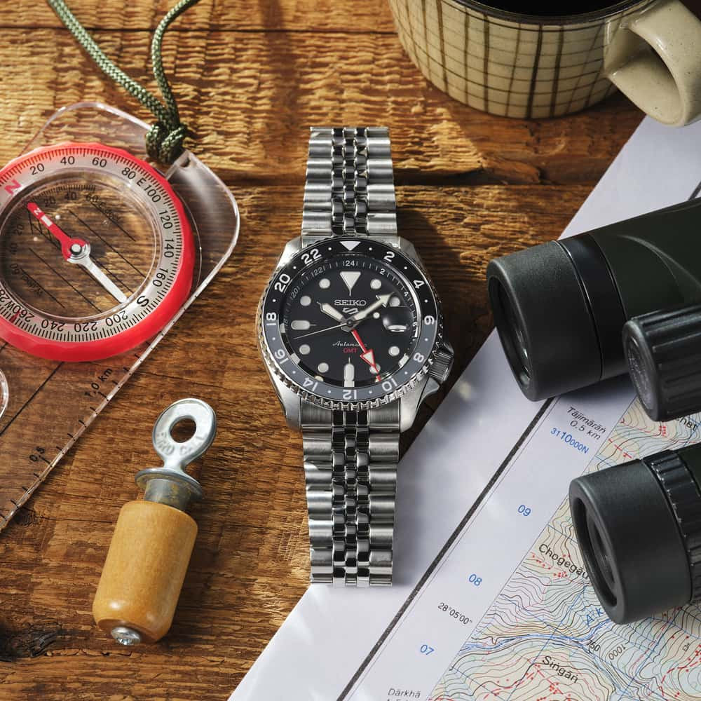 Seiko Automatik GMT Schwarz