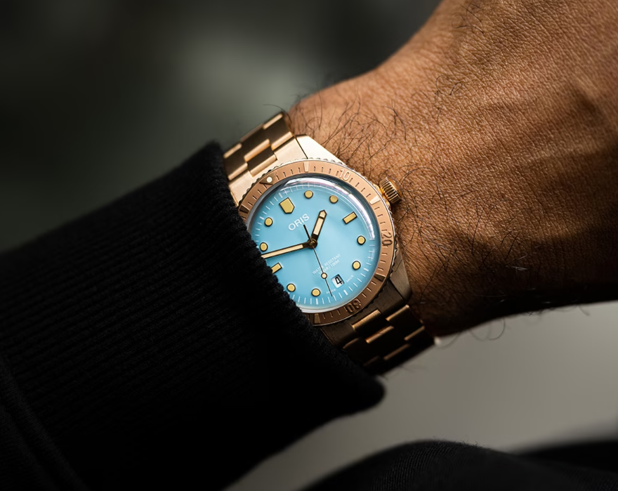 Oris Divers Sixty‑Five 'Cotton Candy' Edelstahlarmband (bronze)