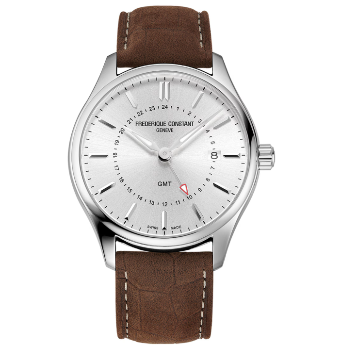 Frederique Constant Classics Quartz GMT Silbrig