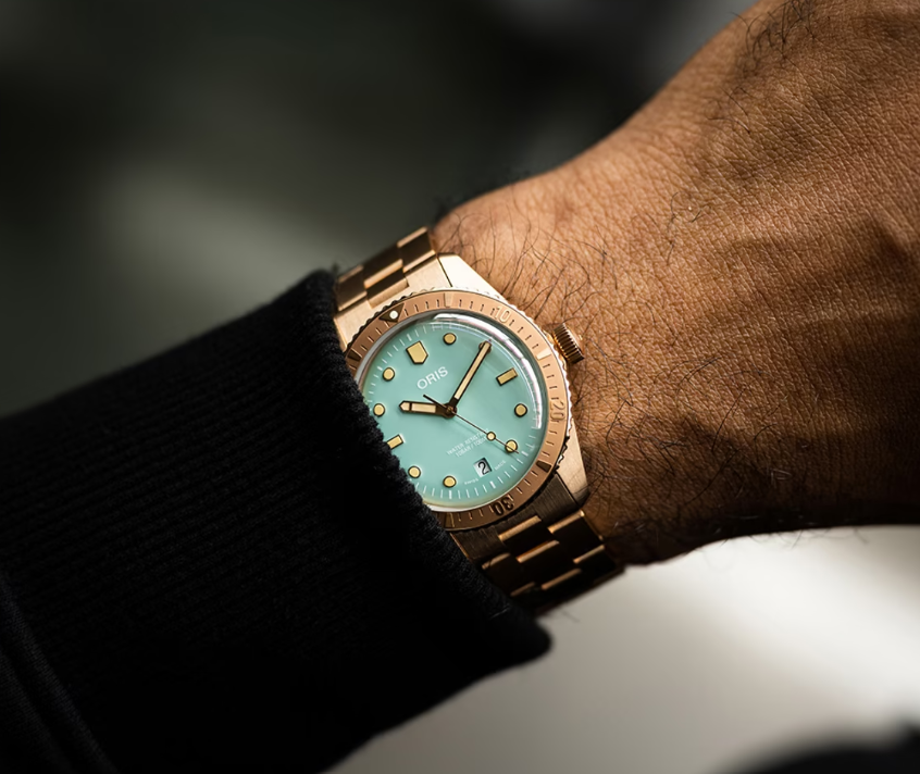 Oris Divers Sixty‑Five 'Cotton Candy' Edelstahlarmband (bronze)