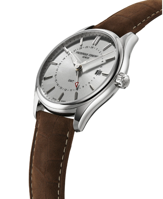 Frederique Constant Classics Quartz GMT Silbrig