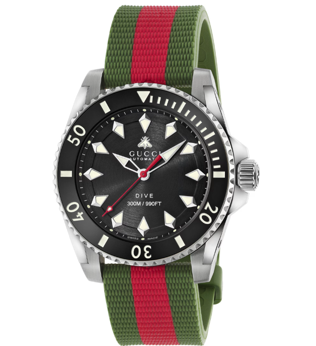 Gucci Dive L Automatic Grün / Rot