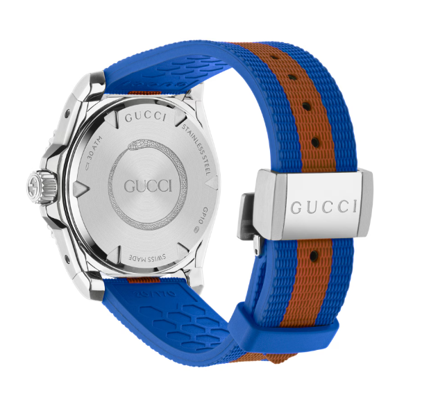 Gucci Dive L Automatic Blau / Orange Unisexuhr