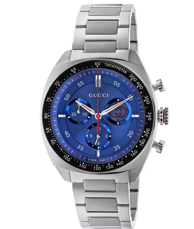 GUCCI Chronograph Interlocking Quartz Blau 41mm