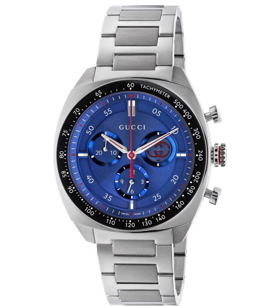 GUCCI Chronograph Interlocking Quartz Blau 41mm
