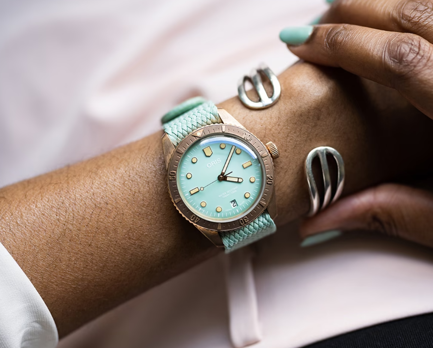 Oris Divers Sixty‑Five 'Cotton Candy' (grün)