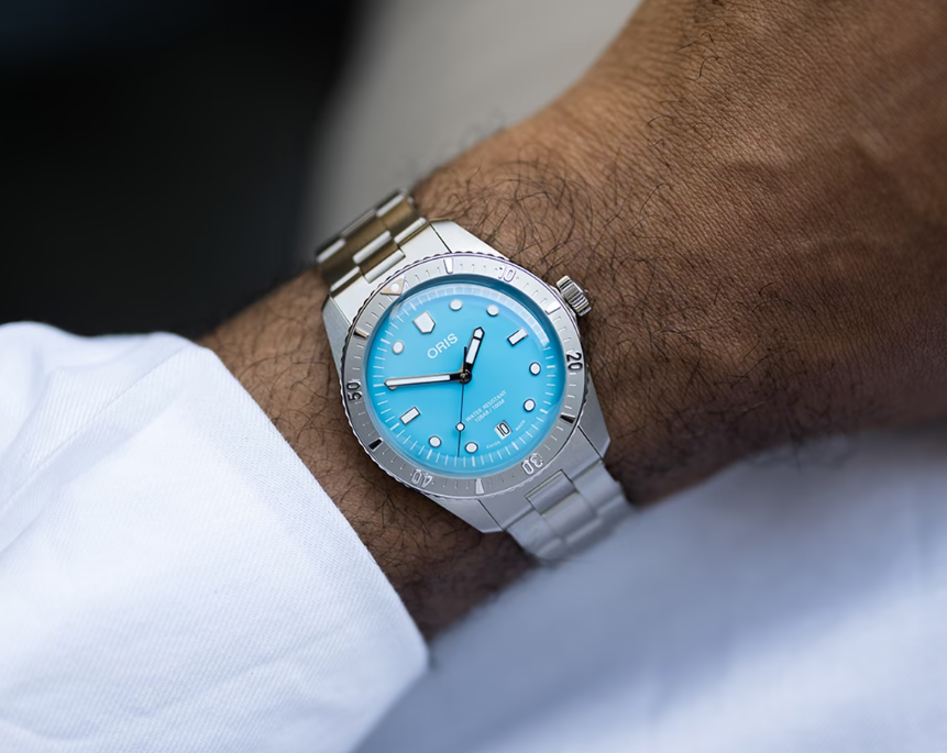 Oris Divers Sixty‑Five 'Cotton Candy' Edelstahlarmband