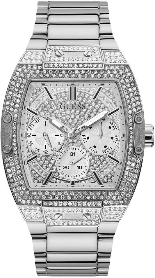 Guess Tonneau Herren-Silberuhr