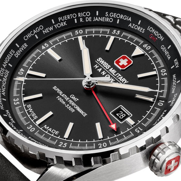 Swiss Military Hanowa AFTERBURN GMT 44 MM Black