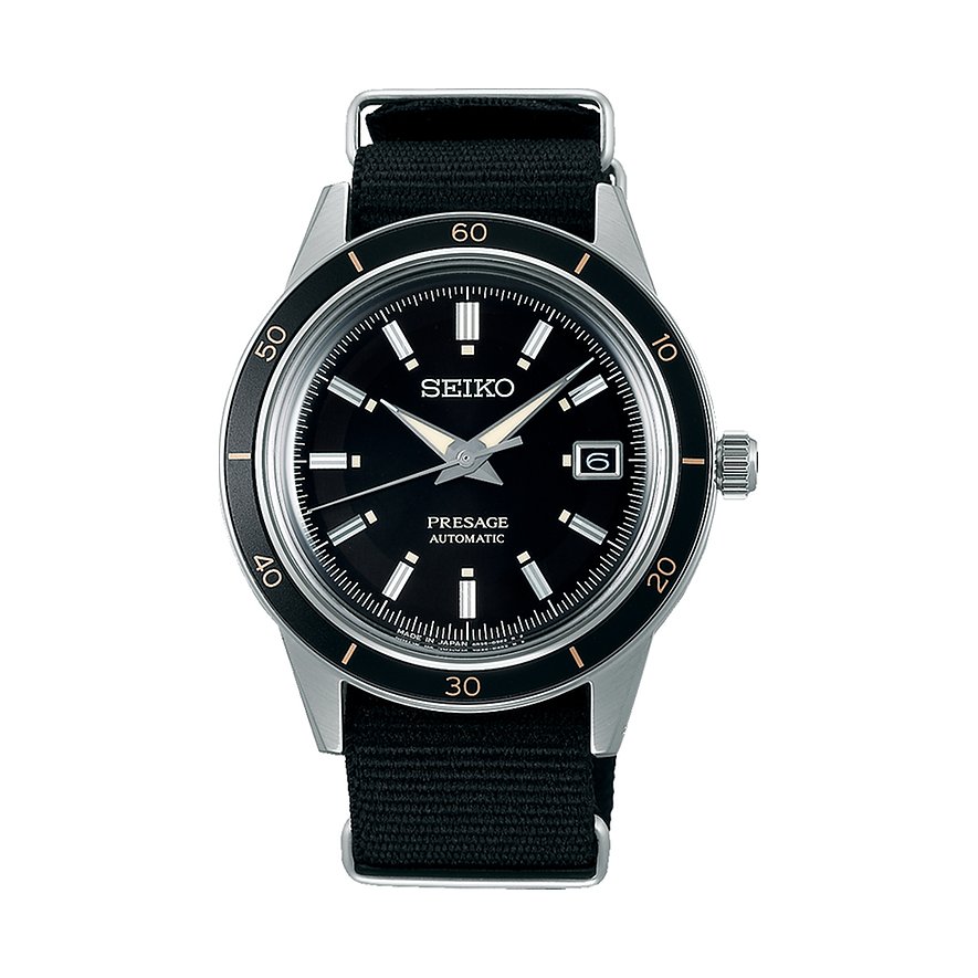Seiko SRPG09J1 Presage Style60's Schwarz Textil