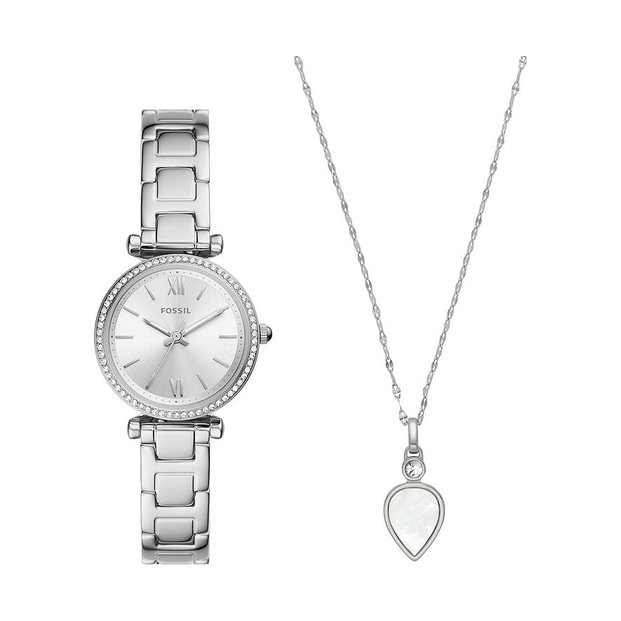 Fossil Uhren-Set Carlie + Halskette