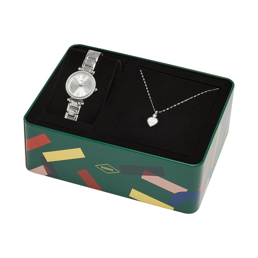 Fossil Uhren-Set Carlie + Halskette