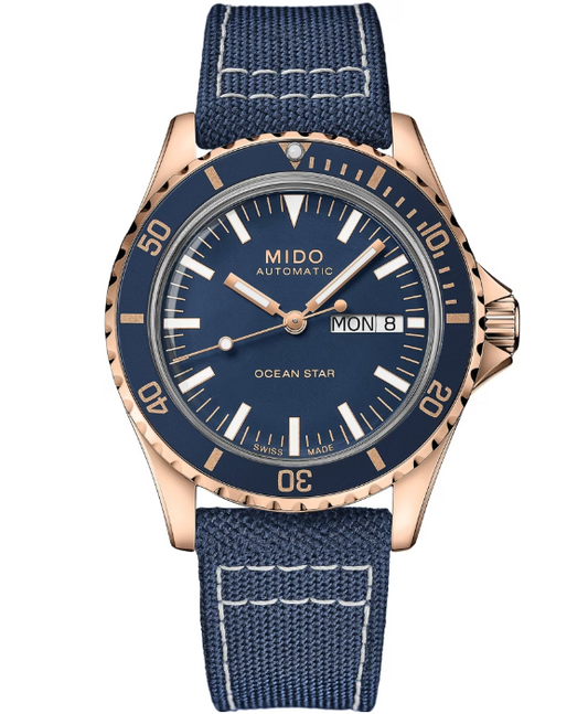 MIDO MOD. OCEAN STAR TRIBUTE Day Date Blau