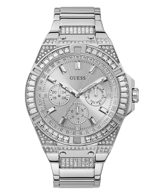 GUESS Mens Silver Tone Multi-function Watch
