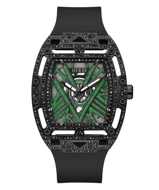 Guess Mens Black Analog Watch 44 mm