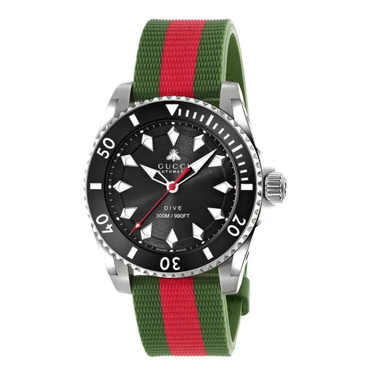 GUCCI Dive Automatik Edelstahl 40mm schwarzes Zifferblatt