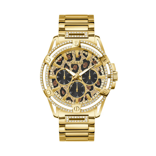 GUESS Mens Gold Tone Multi-function Watch