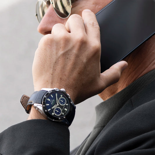 JAGUAR CONNECTED MEN IN Blau Leder