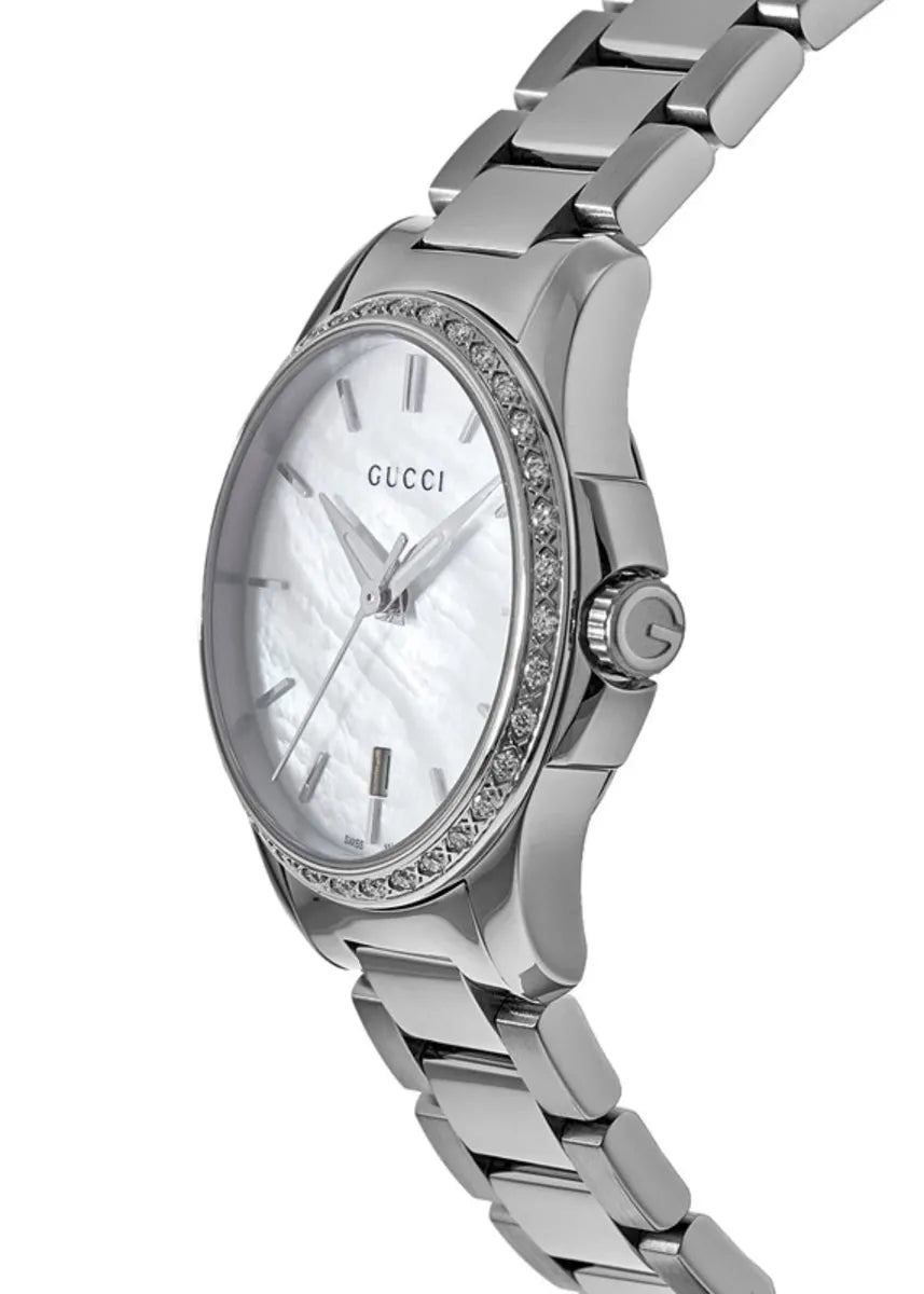 Gucci G-Timeless 27 mm Diamant Damen-Stahluhr